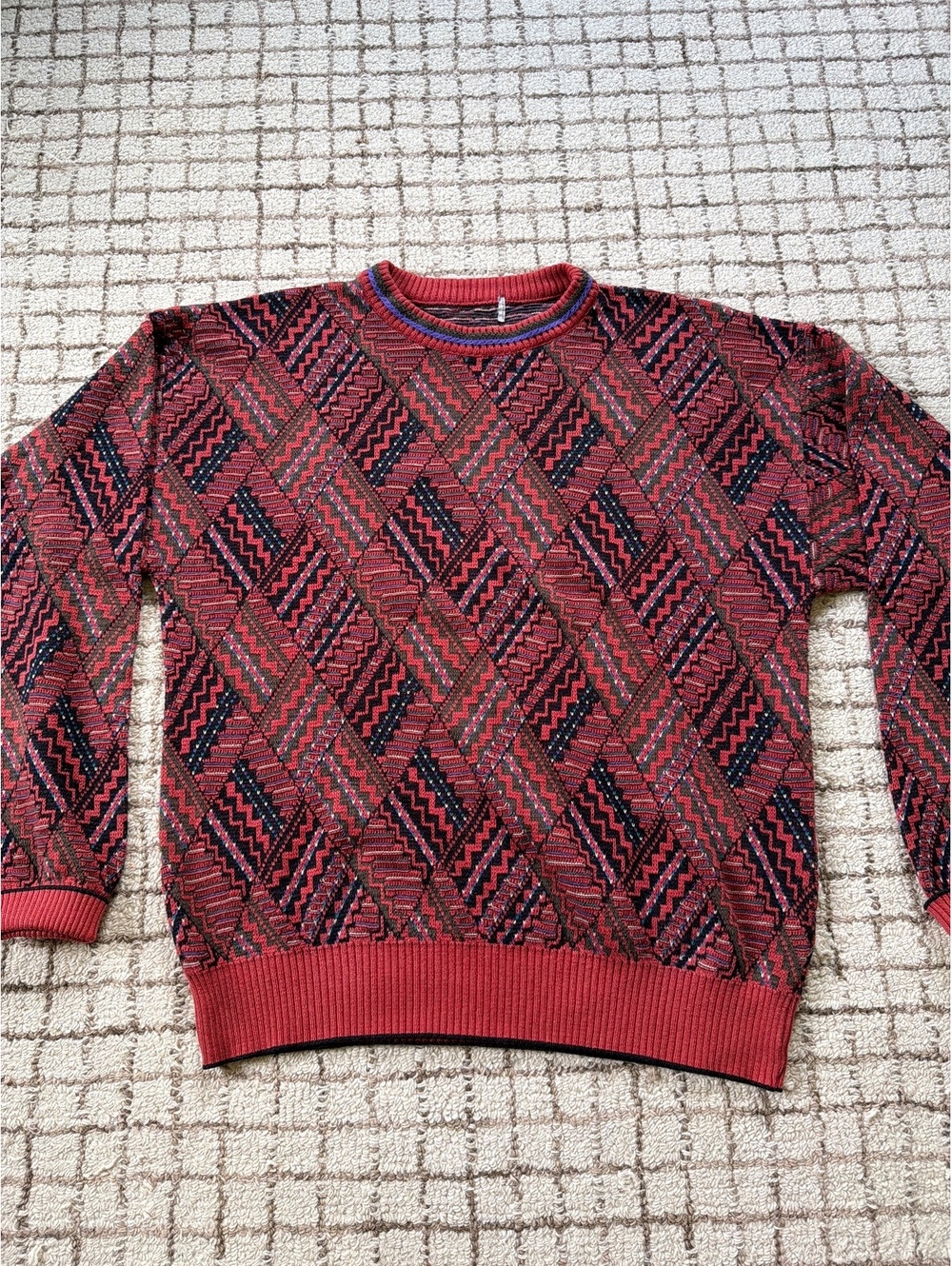 Neimann Marcus Men’s Vintage 90s Coogi Crosby Retro Sweater Red Small Streetwear